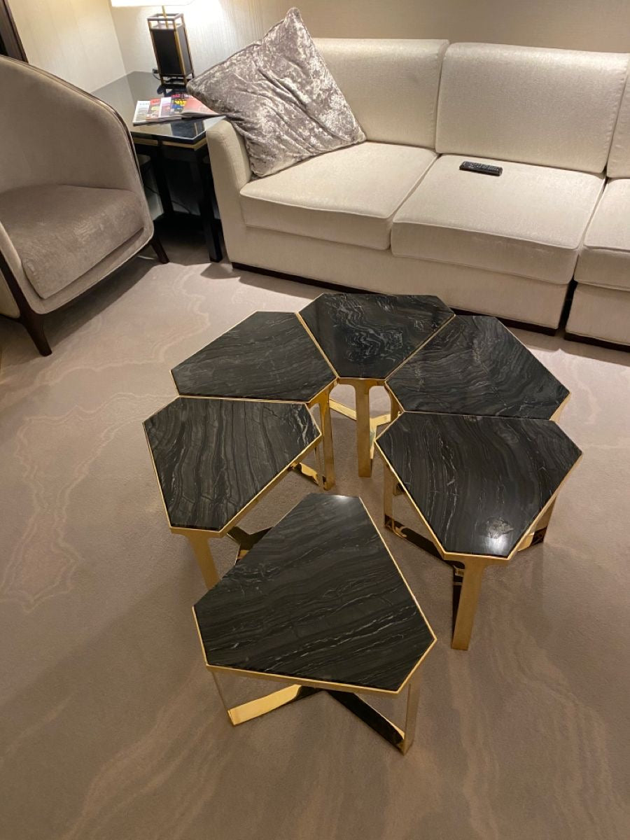Modular Hexagon Marble Tables