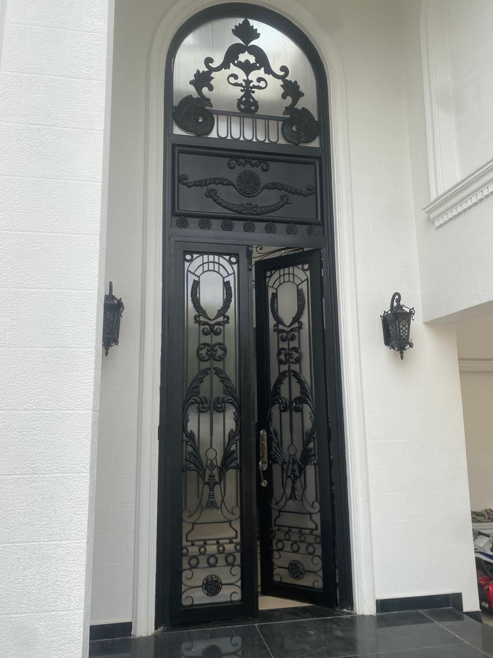 Majestic Black Iron Entrance Door