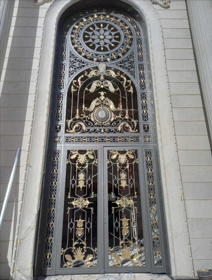 Royal Gold-Accented Iron Door
