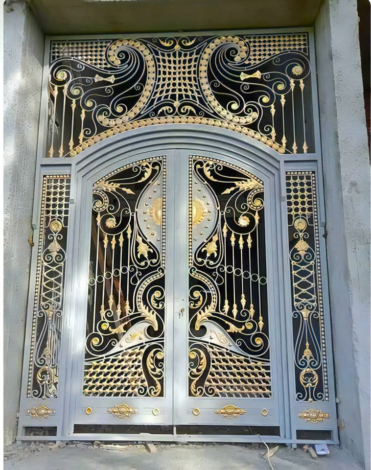 Artistic Swirl Ironwork Door