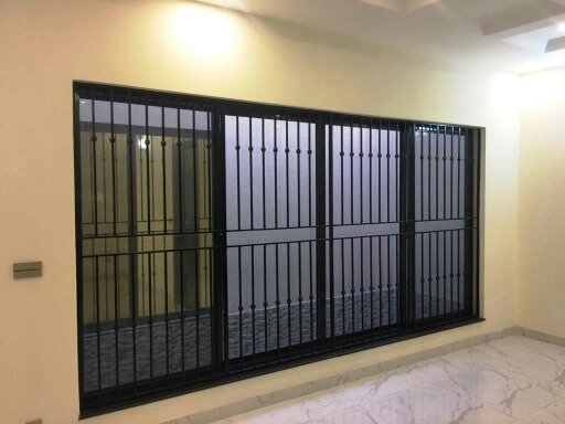 Elegant Black Grille Window