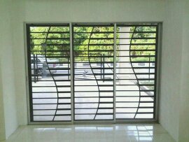Abstract Wave Grille Window