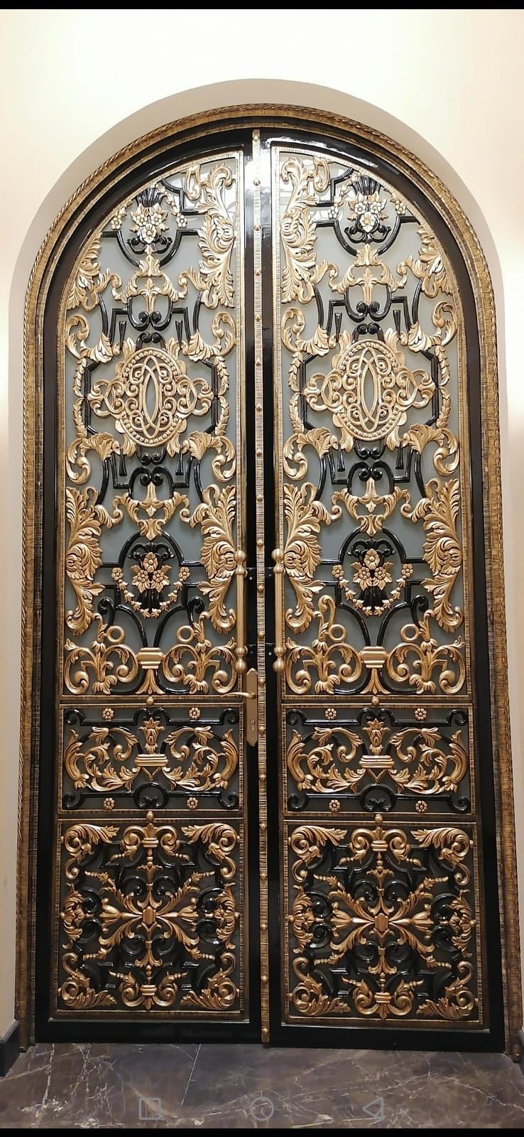 Imperial Black & Gold Arched Door