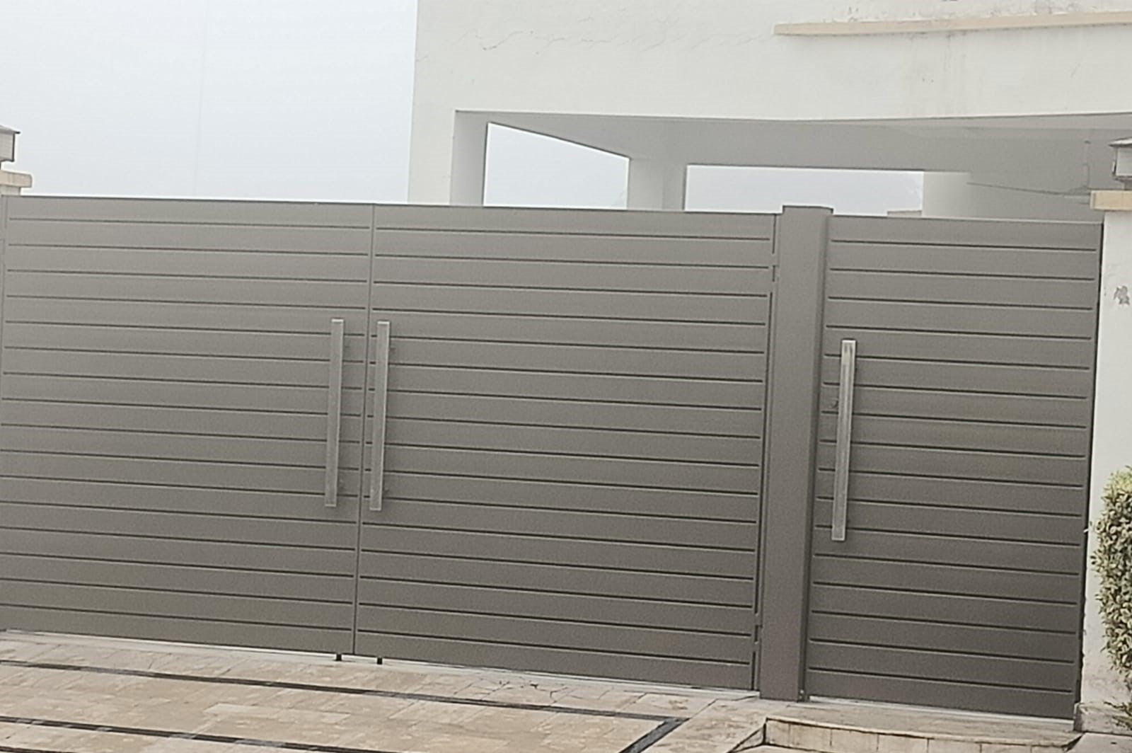 Minimalist Gray Slat Gate