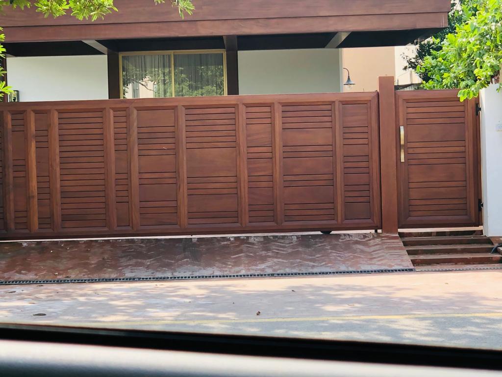 Hardwood Sliding Driveway Gate