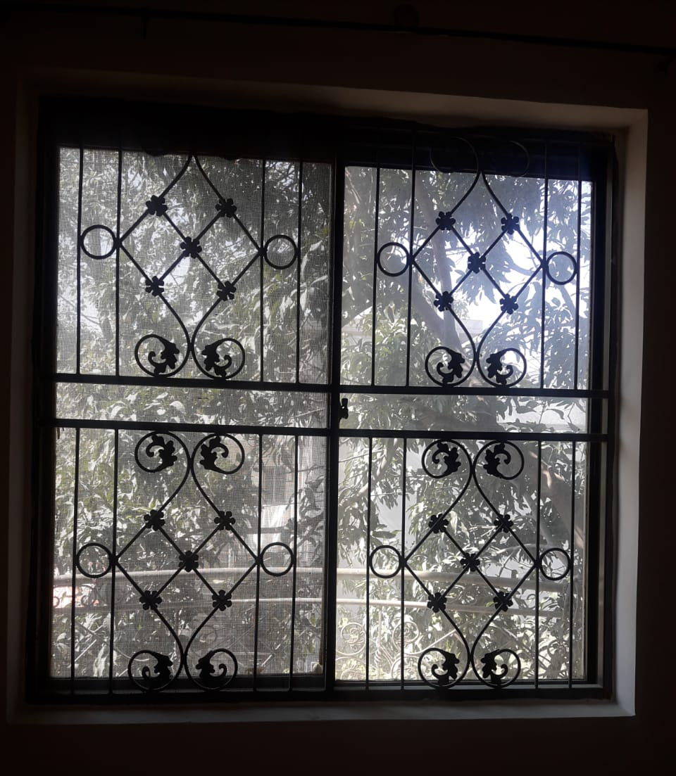 Wrought Iron Floral Trellis Grill